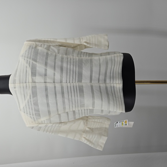 "KATE ROSY" Ivory Lined With Shoulder Pads Cropped Jacket Top Size Large - Picture 4 of 14